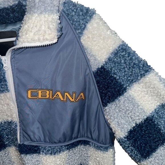 CBIANA blue and white fleece Full Zip Jacket - Picture 3 of 13